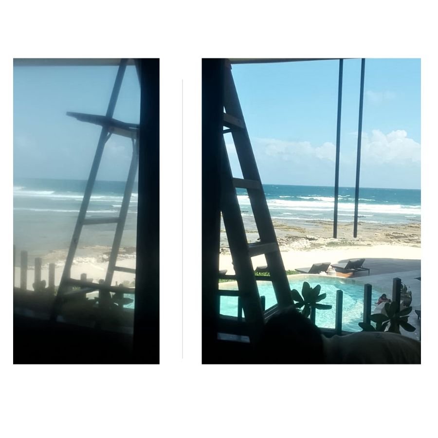 Limpieza de vidrios en altura en Tulum