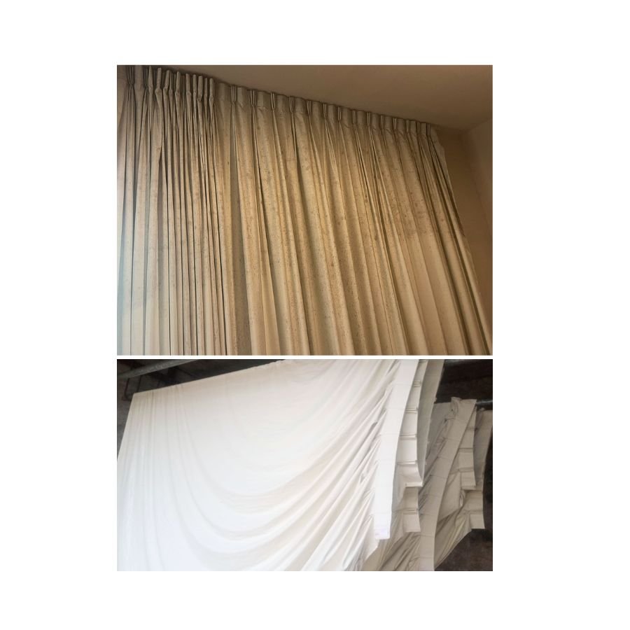 Limpieza profesional de cortinas blackout en Tulum por Sanit Solutions